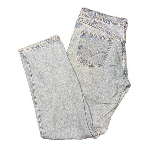 VTG Levis Jeans Mens 550 34x32  Light Wash Relaxed Fit Upside Down Orange Tag - Picture 2 of 14